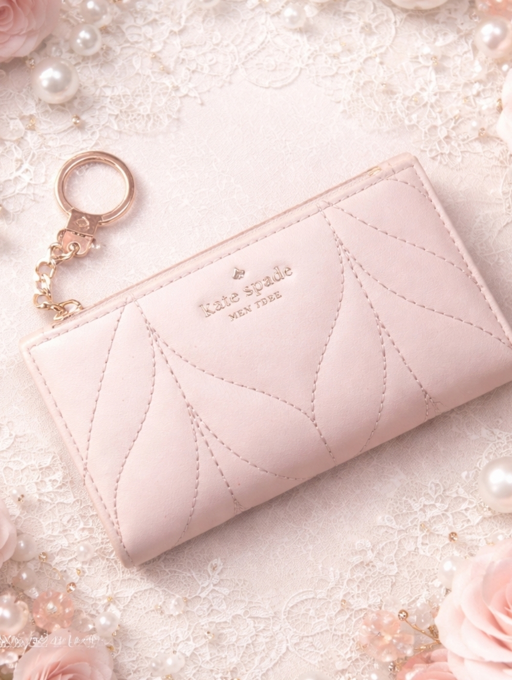 Kate Spade Creme Quilted Snap Wallet